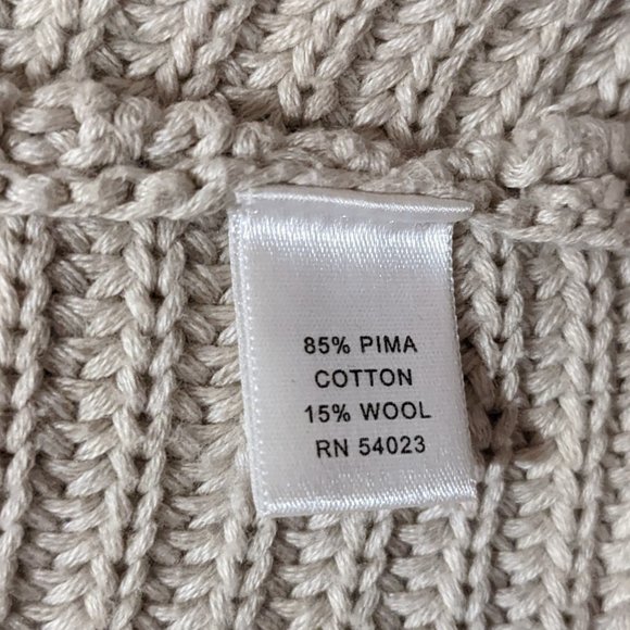 Pima Cotton Wool Heavy Rib Knit Dolman Sleeve Cardigan S Cabincore Chunky Boho - Picture 3 of 7